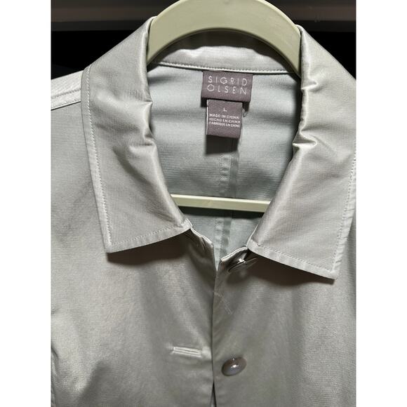 Sigrid Olsen Jacket Mint Green Button Up Blazer - Size Large - Picture 4 of 5